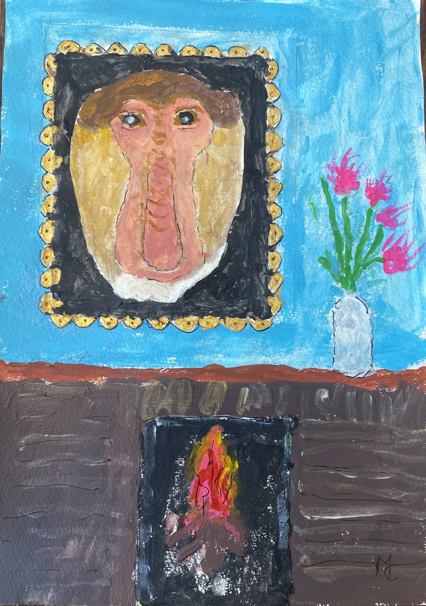 テング猿の肖像画